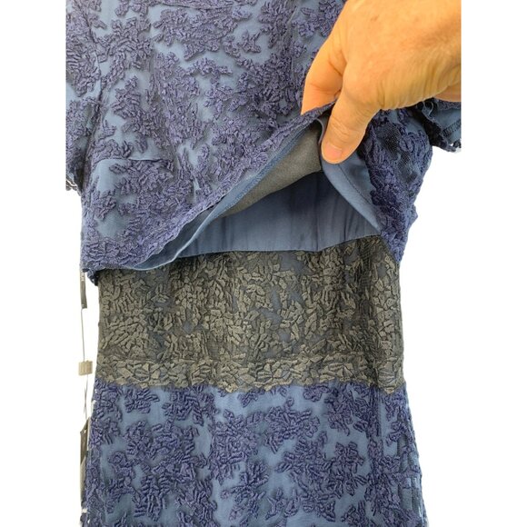 NWT Tadashi Shoji Mesh Lacy Overlay Pencil Dress Size 6 S Stretch RDD10676 - Picture 4 of 16